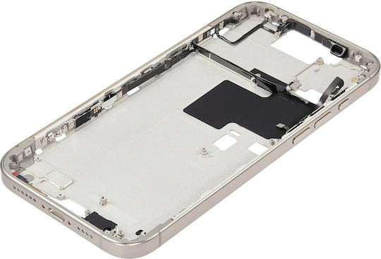 Mid-frame Housing Power Volume Button Iphone 16 Pro Max Us Version Aftermarket Plus Natural Titanium
