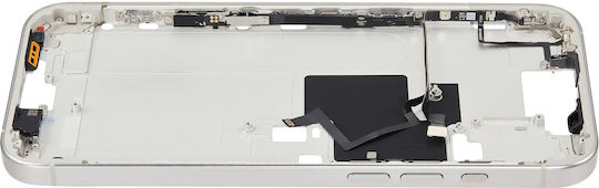Mid-frame Housing Power Volume Button Iphone 16 Pro Max Us Version Aftermarket Plus White Titanium