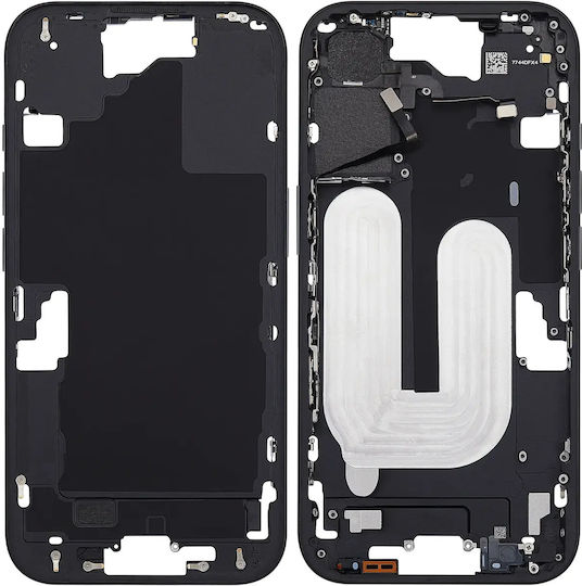 Mid-frame Housing Power Volume Button Iphone 16 Eu Global Version Aftermarket Plus Black