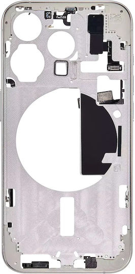 Mid-frame Housing W Small Parts Iphone 15 Pro Us Version Aftermarket Plus White Titanium