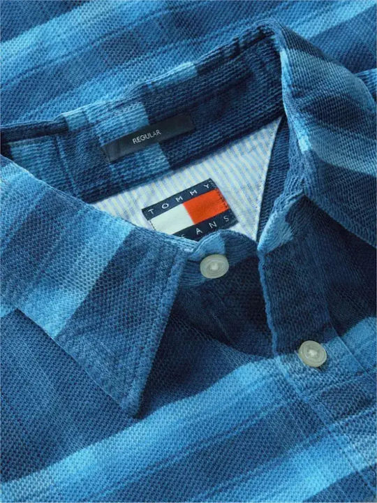 Long Sleeve Corduroy Shirt in Regular Fit, Checked Westside Blue Check