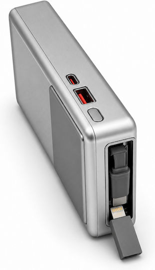 Amaya Apb-f231 Външна Батерия 20000mah 45w Вграден Кабел Usb-c – Сребриста