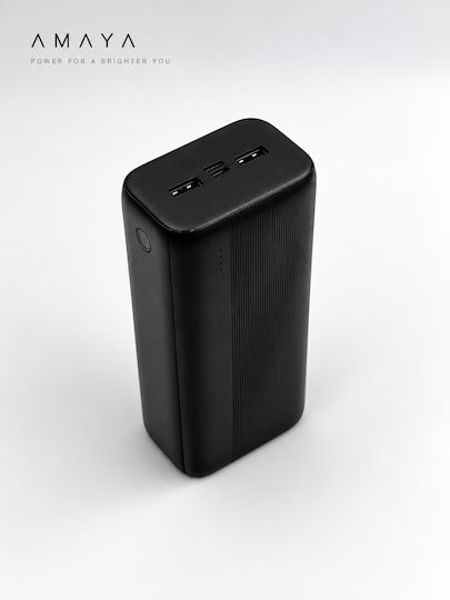 Amaya APB-P310 Външна Батерия 30000mAh 12W Вградени Кабели LED Фенер Черен