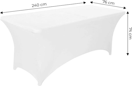 Elastisches Tischabdeckung Weiß Ø74cm
