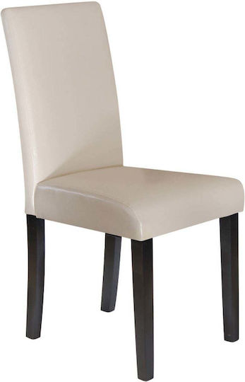 Maleva-l Столове за трапезария с Облицовка от Изкуствена кожа Ivory 2 бр. 42x56x93см. Е7207,1U
