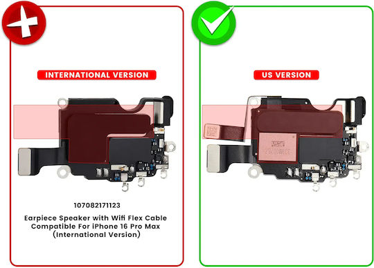 Earpiece Speaker Wifi Flex Cable iPhone 16 Pro Max US Version