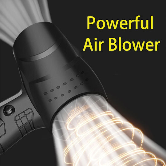 Portable Multifunctional Air Blower Flippy Car Charging Grill Car Leaf Dust Removal 1500 Mah Rotation Speed 25000 Rpm 2 Li Batteries Charger Blue