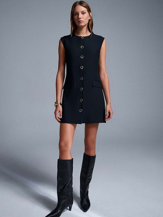 Sommer Mini Damenkleid Schwarz