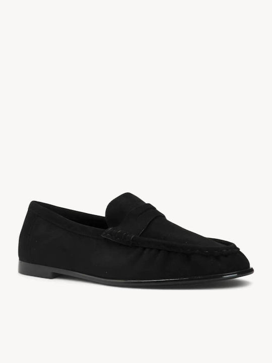 Mocasini Dama De Catifea Negri Penny Strap