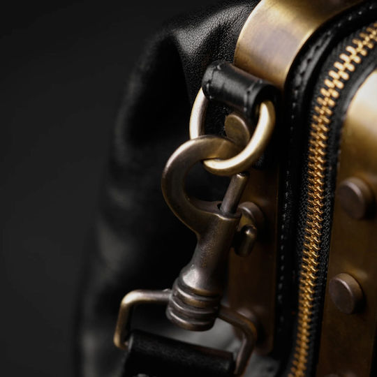 Time Resistance Leder Medizinische Tasche in Schwarz Farbe