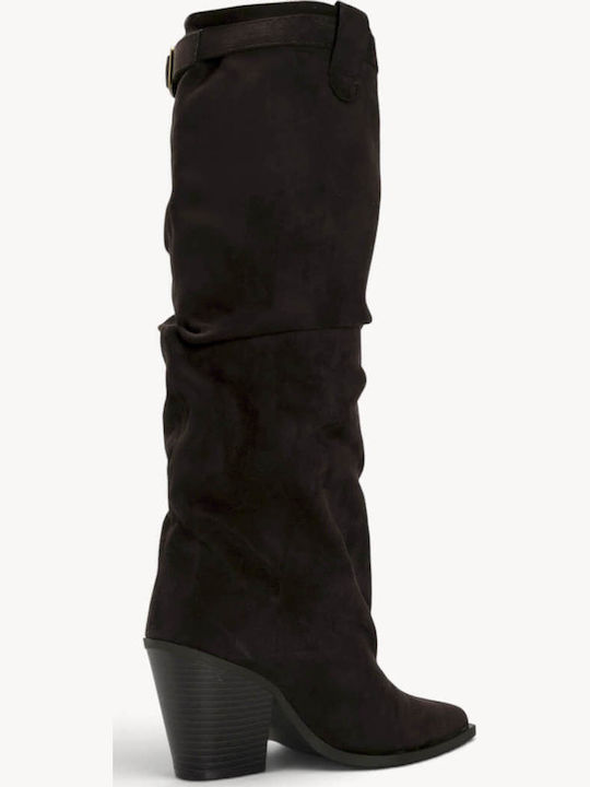 Braune Wildleder Damenstiefel Western Zune Agrapha