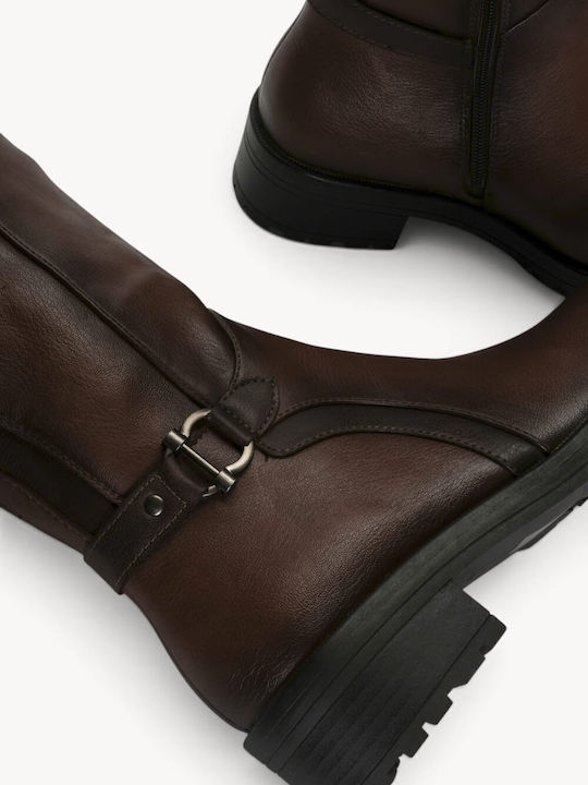 Καφέ Μπότες Ιππασίας Αγκράφα Τρακτερωτή Σόλα