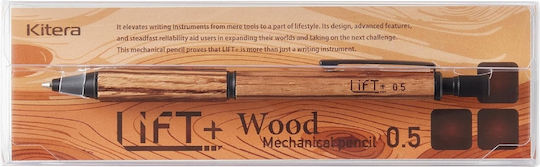 Kitera Lift Wood Mechanical Pencil 0.5mm Zebra Wood Liwood.05-zw 4580795301965