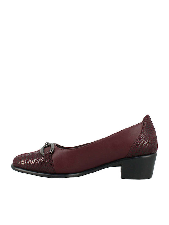 Pantofi cu toc cu toc mic Burgundy