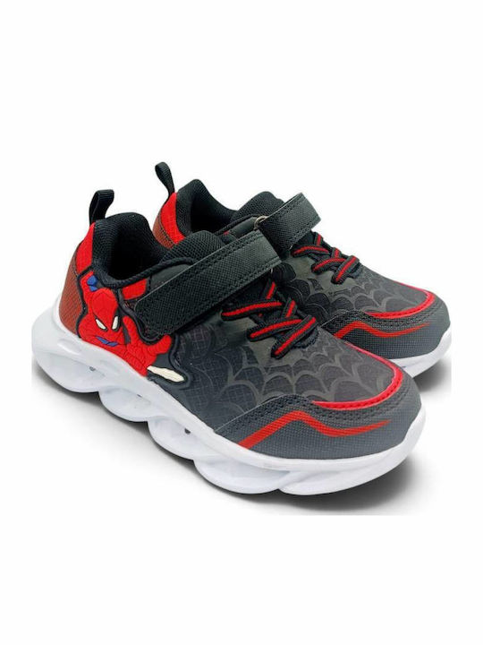 Athletic Kids Sneakers with Lights Black