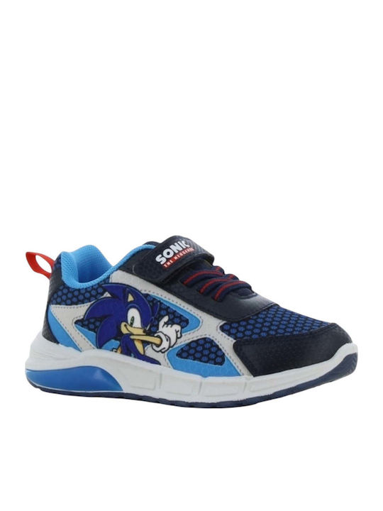 Kids Sneakers Anatomic with Hoop & Loop Closure & Lights Blue