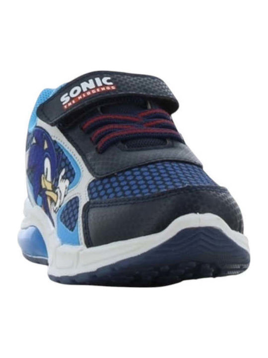 Kids Sneakers Anatomic with Hoop & Loop Closure & Lights Blue