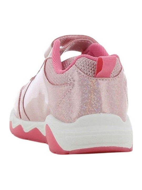 Kids Sneakers Anatomic with Hoop & Loop Closure & Lights Pink
