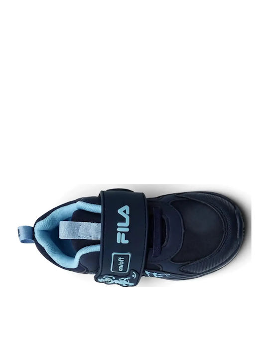 Παιδικά Sneakers Ανατομικά με Σκρατς & Φωτάκια Μπλε
