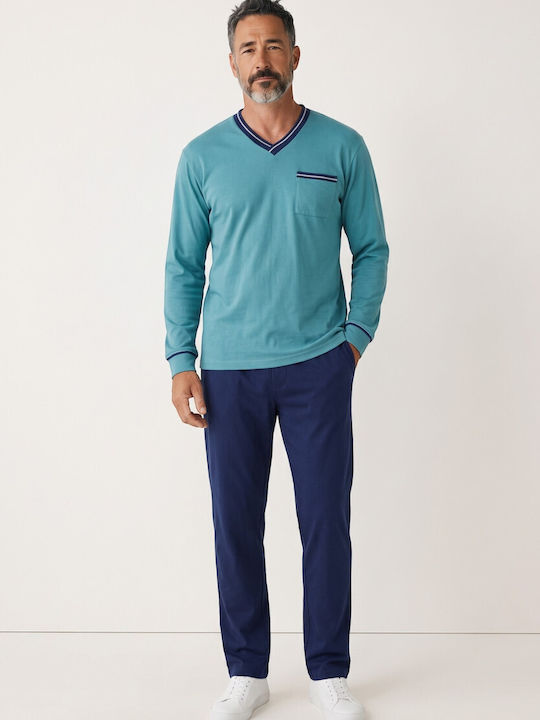 Ανδρική Πιτζάμα Collection Urban V-neck Φούτερ 65% Βαμβάκι Ελληνικής Κατασκευής Πετρόλ Cl2715-65-πετρόλ Ανδρική Πιτζάμα Collection Urban V-neck Φούτερ 65% Βαμβάκι Ελληνικής Κατασκευής Πετρόλ Cl2715-65-πετρόλ