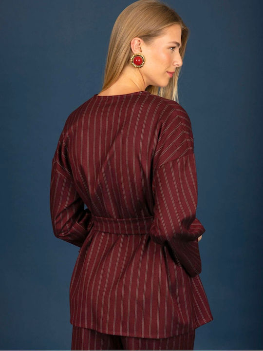 Damen Kimono Bordeaux