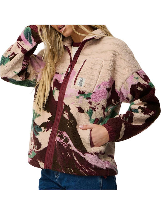 Damen Strickjacke mit Reissverschluss Dunkles Pflaume