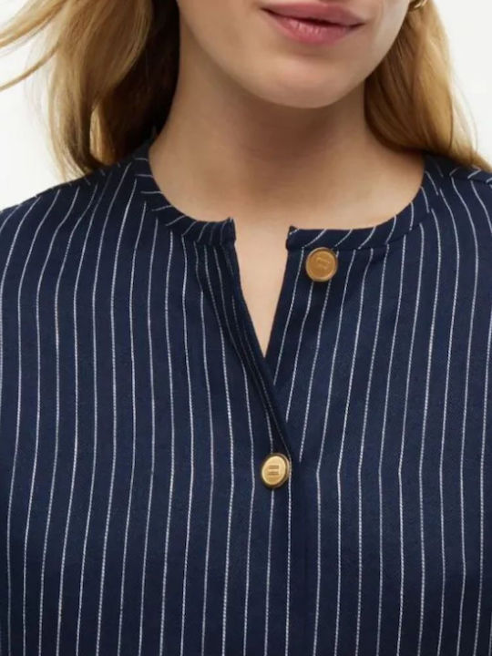 Langärmeliges Damenhemd Blau Gestreift