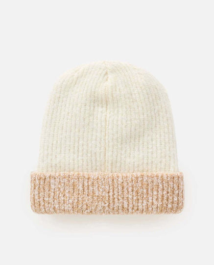 Beanie Unisex Reversible Knitted Beanie in White Colour