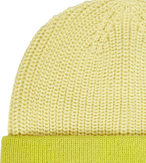 Beanie Ανδρικός Σκούφος Πλεκτός σε Κίτρινο χρώμα