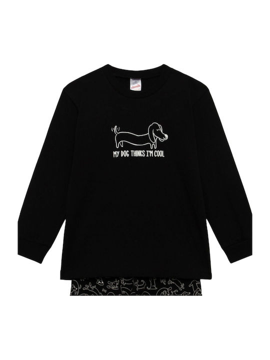 Minerva Kids Pyjamas Black Puppies Puppies