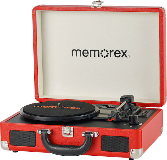 Memorex MX-TT708 Βαλιτσάκι Πικάπ με Ενσωματωμένα Ηχεία Κόκκινο