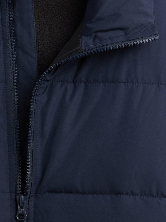 Wasserdichtes Kinder Gestepptes Lang Jacke mit Futter & Kapuze New Classic Navy
