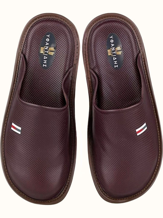 Leder Herren Hausschuhe Burgundisch
