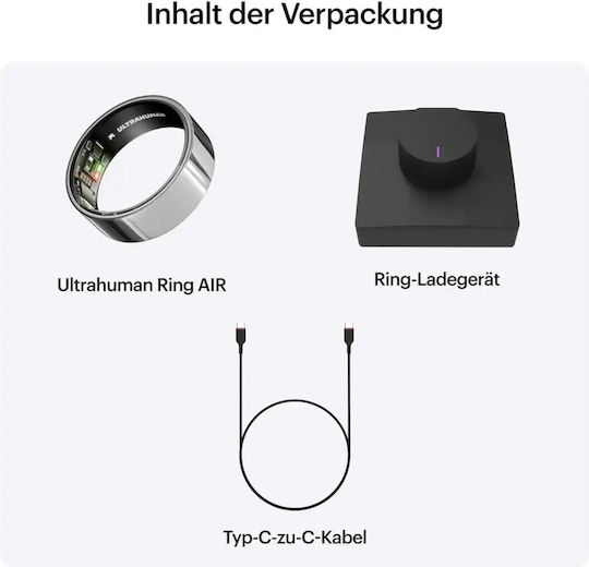 Ultrahuman Air Smart Ring 24.9mm Waterproof cu Pulgraf Space Silver