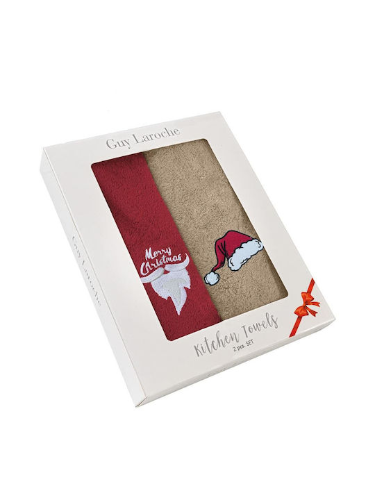 Guy Laroche Set Weihnachtliche Stoffhandtücher 50x35cm 2 Stück