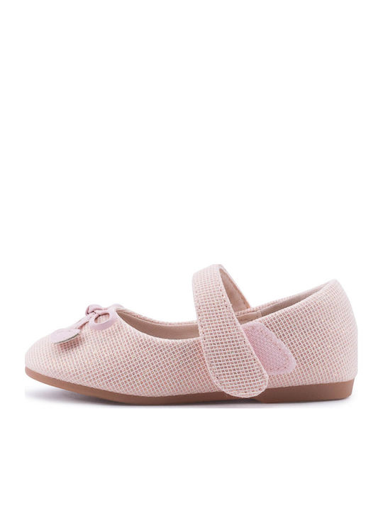 Kids Ballerinas with Hoop & Loop Closure Pink