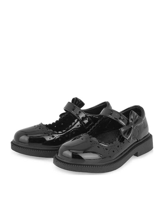 Kids Anatomic Ballerinas with Hook & Loop Closure Black