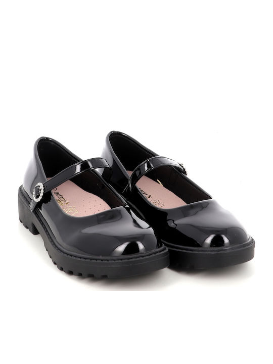 Kids Pumps & Ballerinas Anatomic With Hoop & Loop Closure Patent Leather Black -39.1