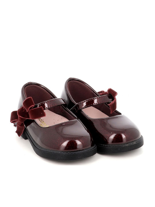 Pantofi și Balerini Pentru Copii Cu Închidere Hoop & Loop Piele Lăcuită Burgundy -39.2