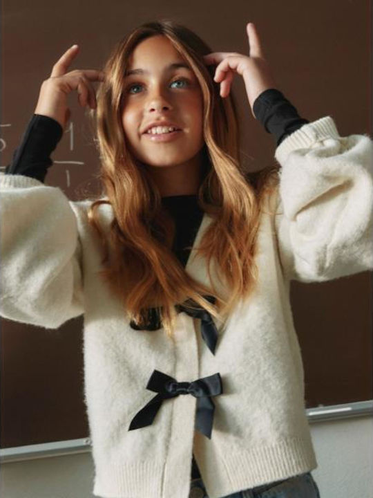 Kinder-Strickjacke Ecru