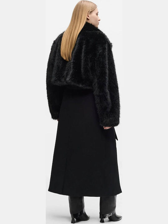 Lange Damenpelz Schwarze