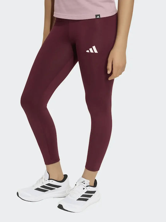 Kinderleggings Sport Lang Burgundisch Essentials 3-Stripes