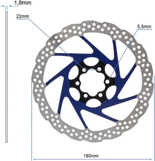 Discuri De Frână Ewheel 6 Bolt 180mm Albastre