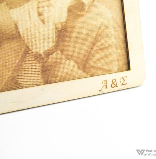 World of Wood Wooden Photo Frame With Brown Frame