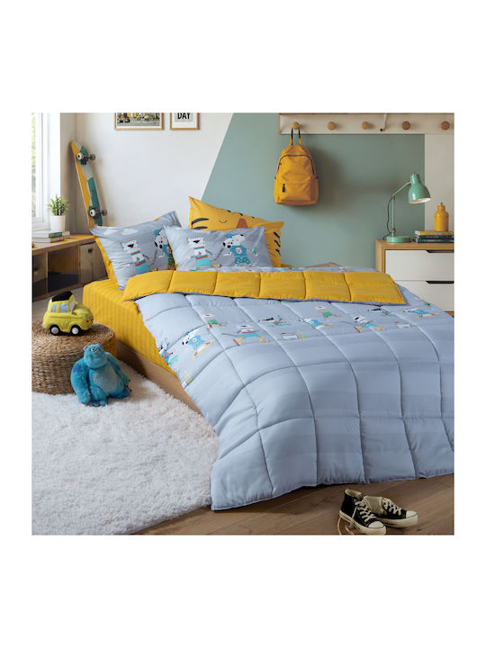Nef-Nef Homeware Set Babyhandtücher 2 Stück Cool Skating Senf 70x140cm Gewicht 420gr/m²
