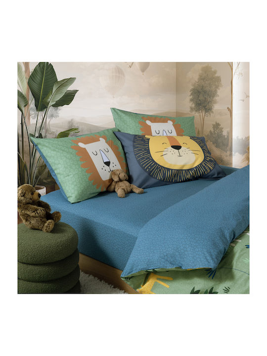 Nef-Nef Homeware Set Babyhandtücher 2 Stück Jungle Mania Pistazie 70x140cm Gewicht 420gr/m²