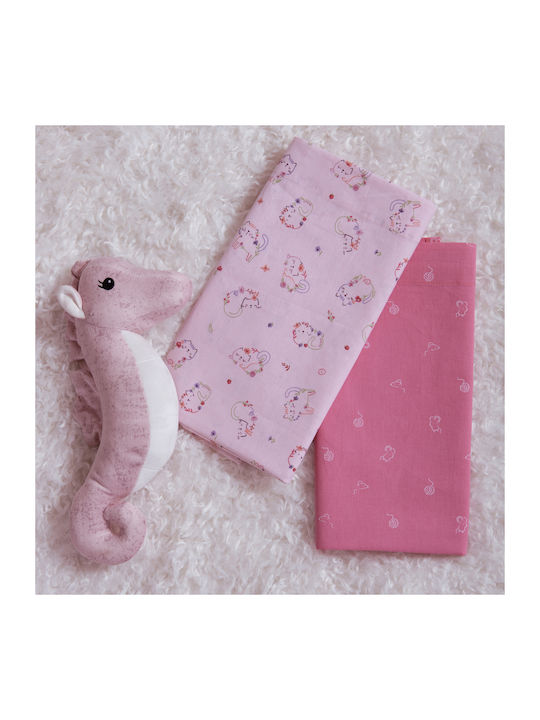 Nef-Nef Homeware Set Babyhandtücher 2 Stück Bamb Cats Are Perfect Lotus Rosa 70x140cm Gewicht 420gr/m²
