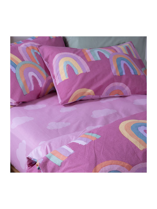 Nef-Nef Homeware Set Babyhandtücher 2 Stück Rainbow Mood Lila 70x140cm Gewicht 420gr/m²