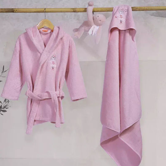 Nef-Nef Homeware Halat de baie pentru bebeluși cu glugă Ballerine World L.lila