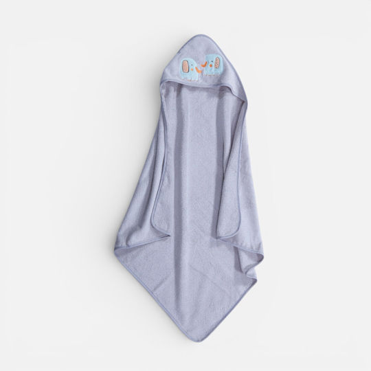 Nef-Nef Homeware Halat de baie pentru copii Elephants Gri cu glugă